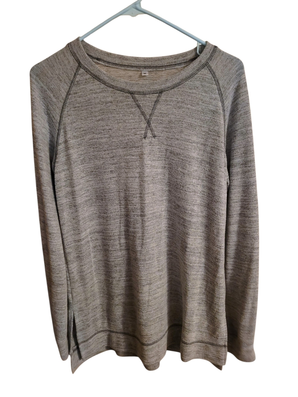 Boutique Women's Heather Gray Raglan Long Sleeve Top Size M